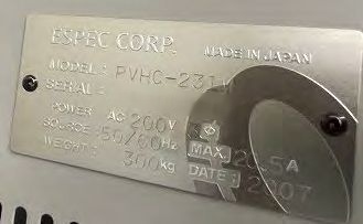 フォト（写真） 使用される ESPEC PVHC-231M 販売のために
