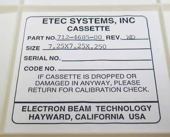 Photo Used ETEC Lot of spare parts For Sale