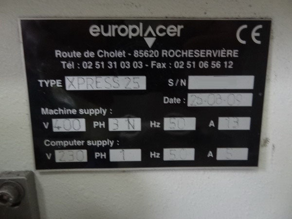 Photo Utilisé EUROPLACER Xpress 25 À vendre