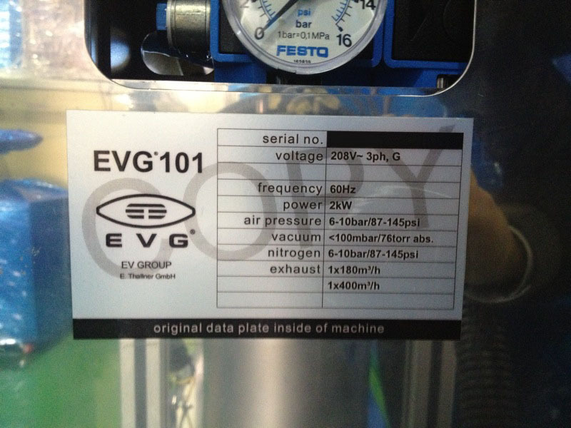 Photo Used EVG / EV GROUP 101 For Sale