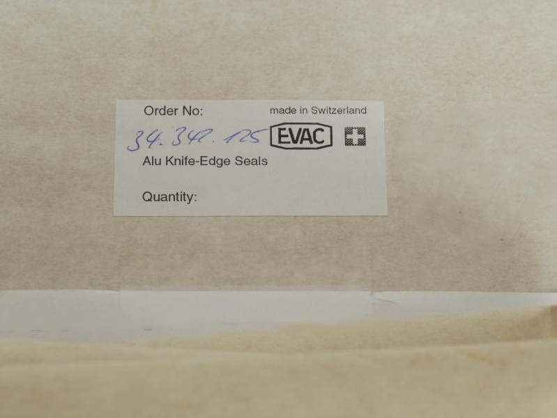 Photo Used EVAC Lot of knife edge metal ring seals For Sale