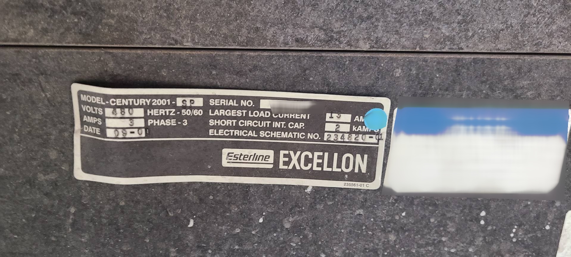 圖為 已使用的 EXCELLON Century 2001 SP 待售