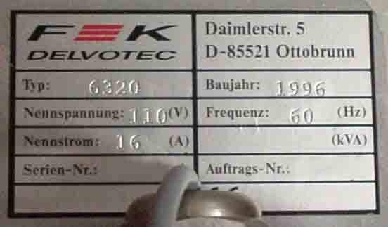 圖為 已使用的 F&K DELVOTEC 6320 待售