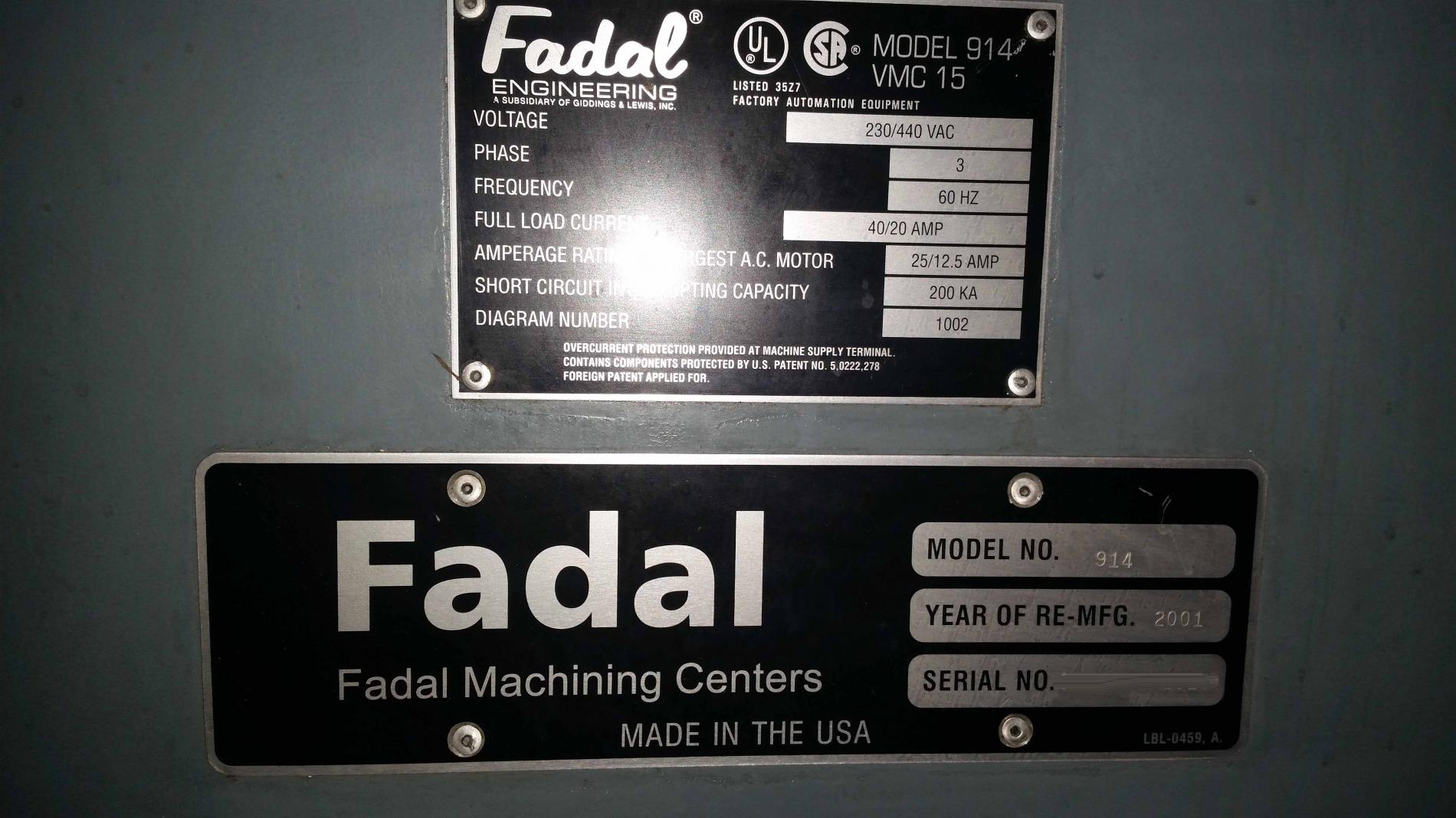 Photo Used FADAL 914 VMC 15 For Sale