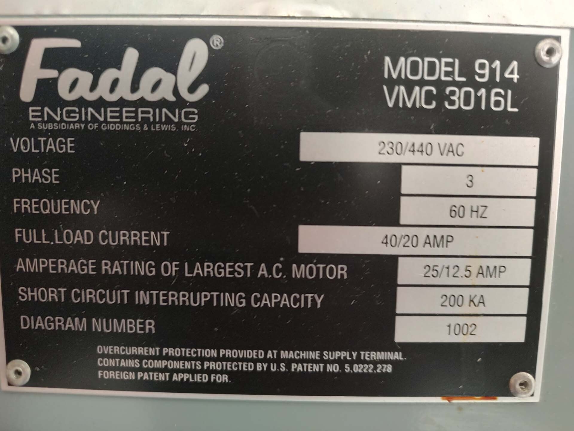 圖為 已使用的 FADAL VMC-3016L 待售