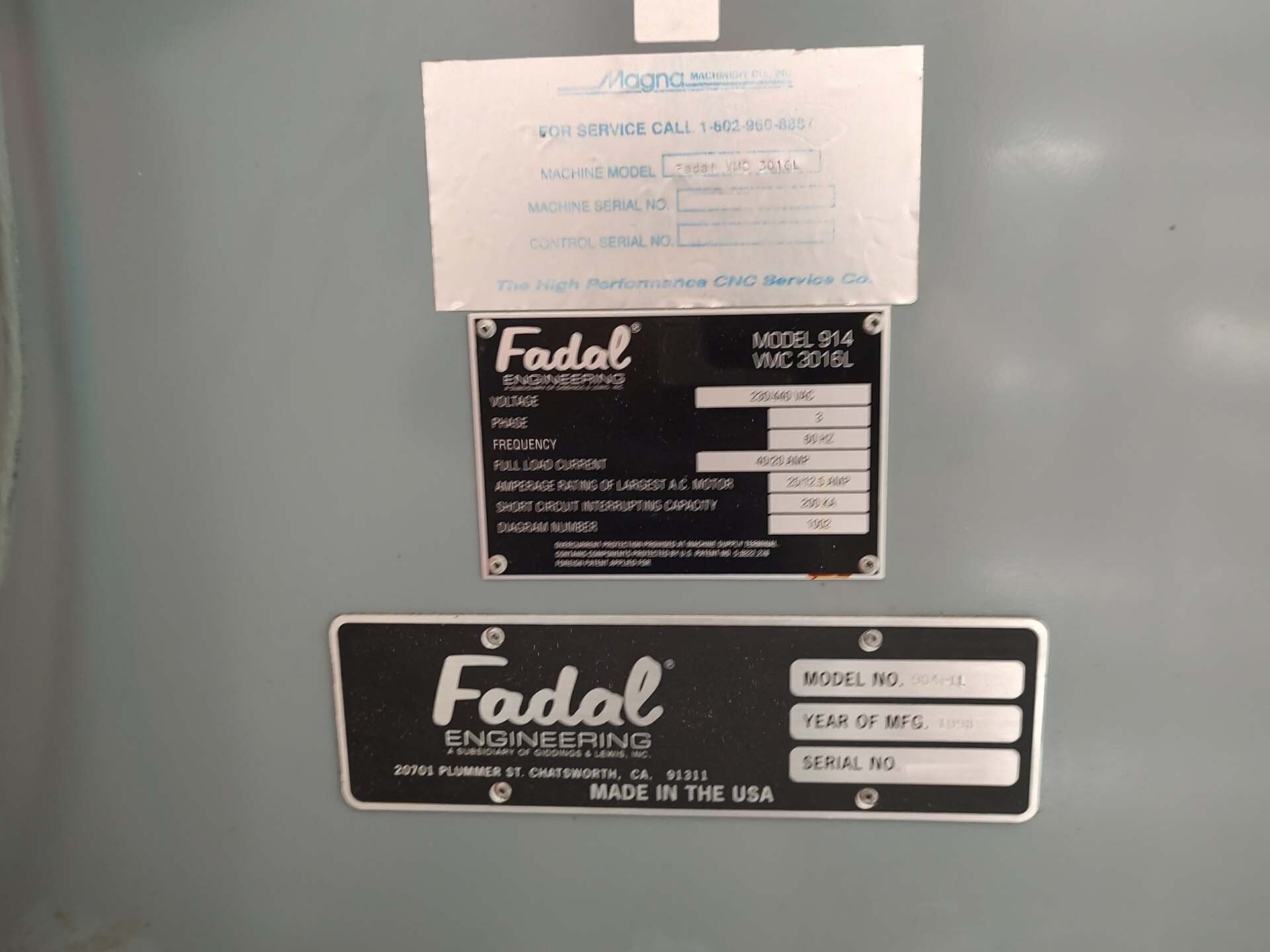 圖為 已使用的 FADAL VMC-3016L 待售
