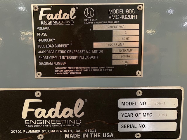 Photo Used FADAL VMC-4020HT For Sale