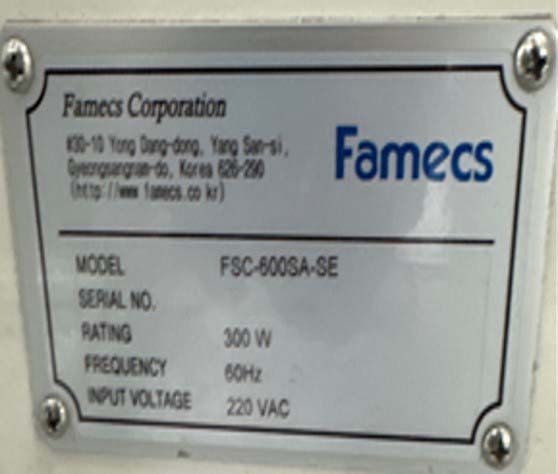 圖為 已使用的 FAMECS FSC-600SA-SE 待售