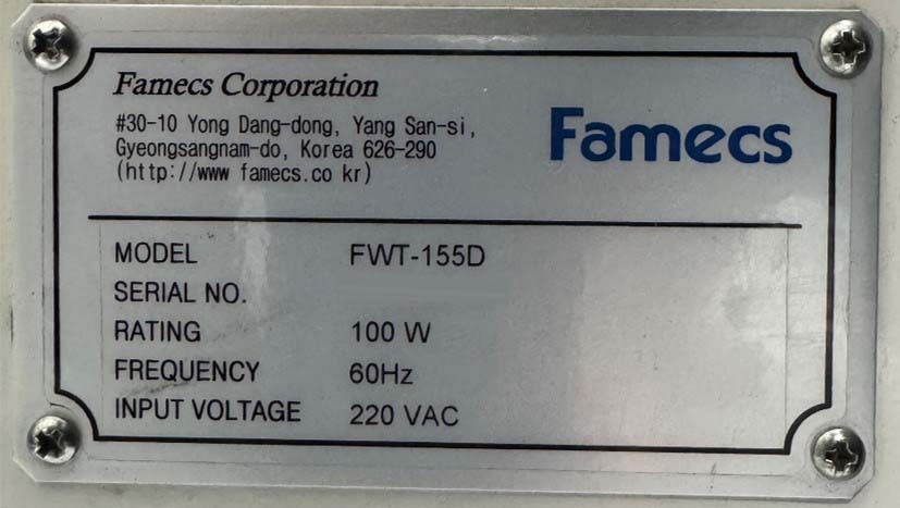 圖為 已使用的 FAMECS FWT-155D 待售