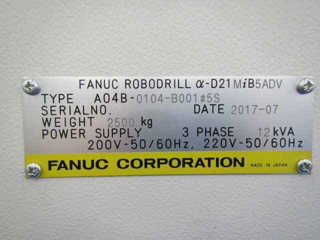 Photo Used FANUC Robodrill α-D21MiB5 ADV For Sale