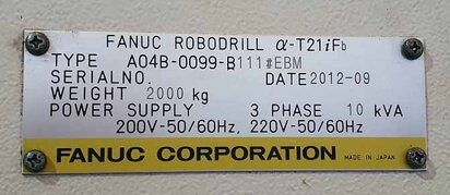 Photo used FANUC Robodrill α-T21iFb for sale