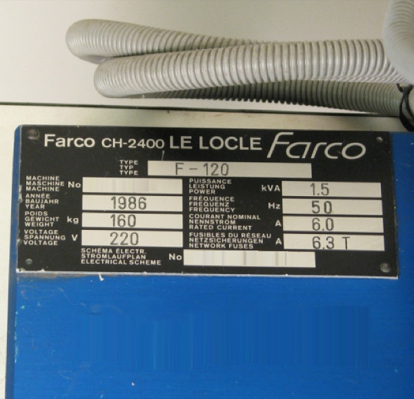Photo Used FARCO F 120 For Sale