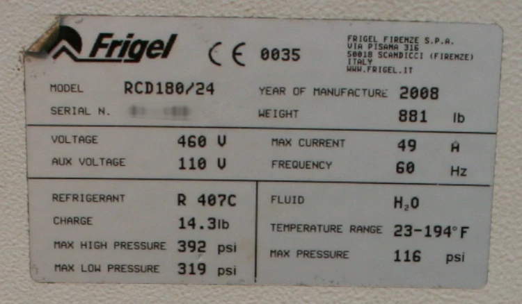 사진 사용됨 FRIGEL RCD180-24 판매용