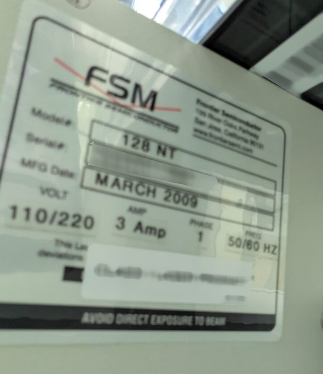 Photo Used FSM / FRONTIER SEMICONDUCTOR 128NT For Sale