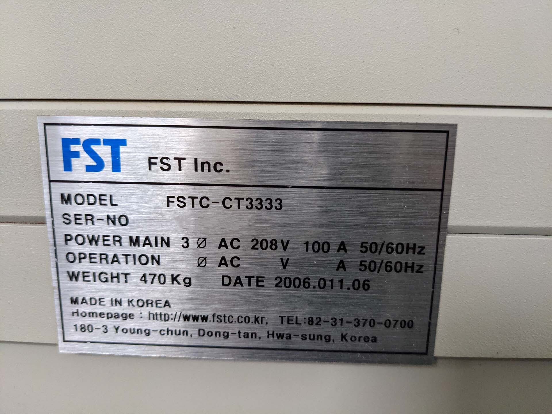 Photo Used FST FSTC-CT3333 For Sale