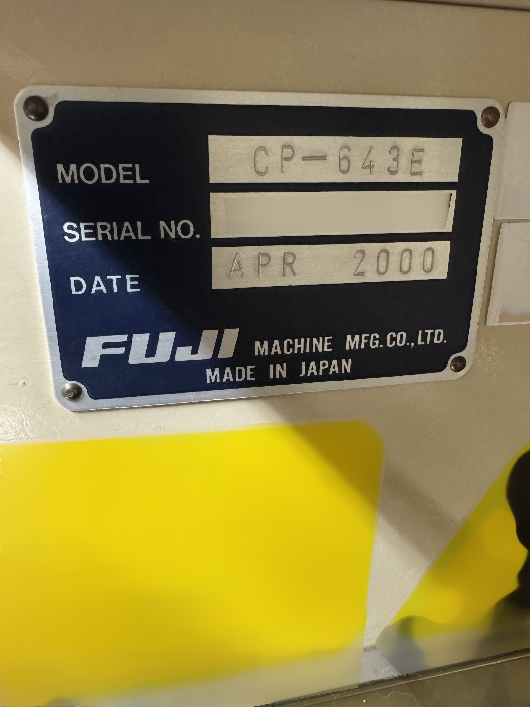 图为 已使用的 FUJI CP 643E 待售
