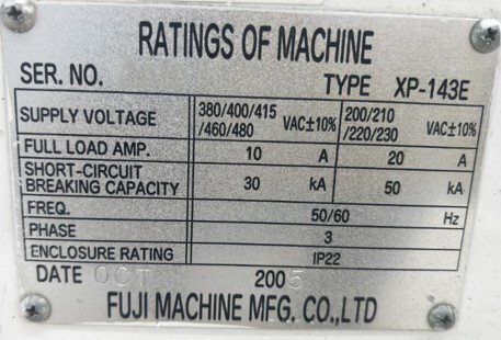 图为 已使用的 FUJI XP 143E 待售