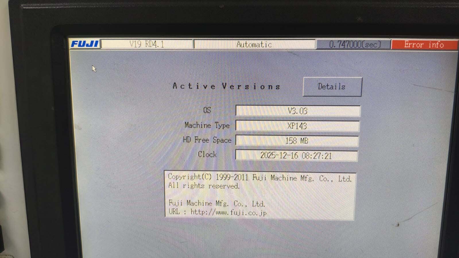 图为 已使用的 FUJI XP 143E 待售