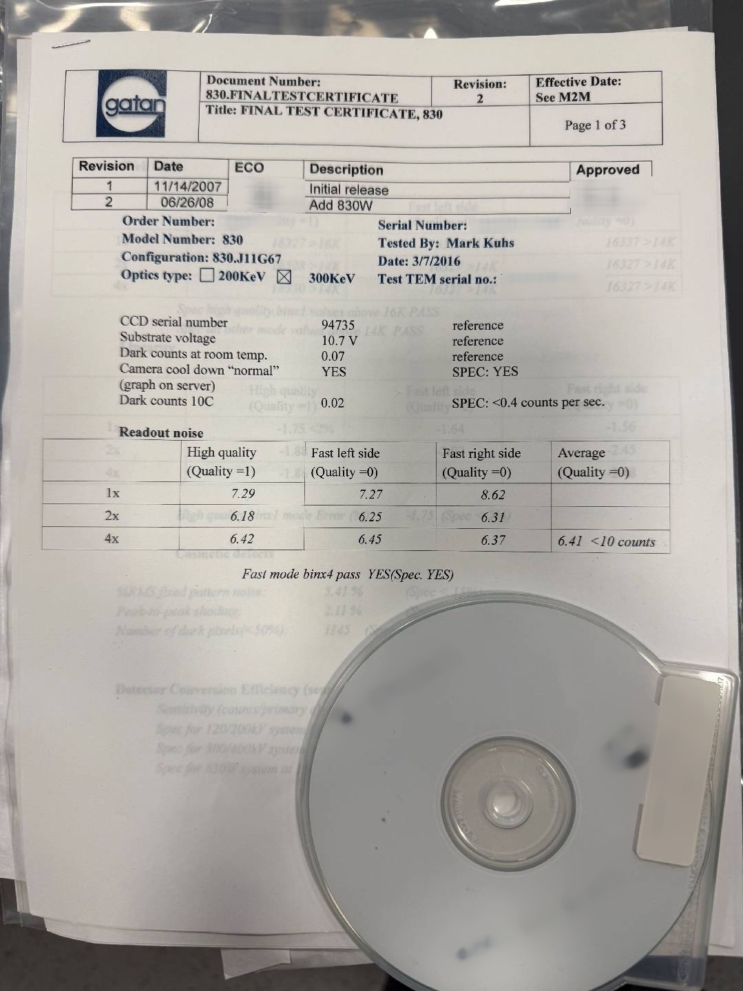 图为 已使用的 GATAN Orius SC200D 833 待售