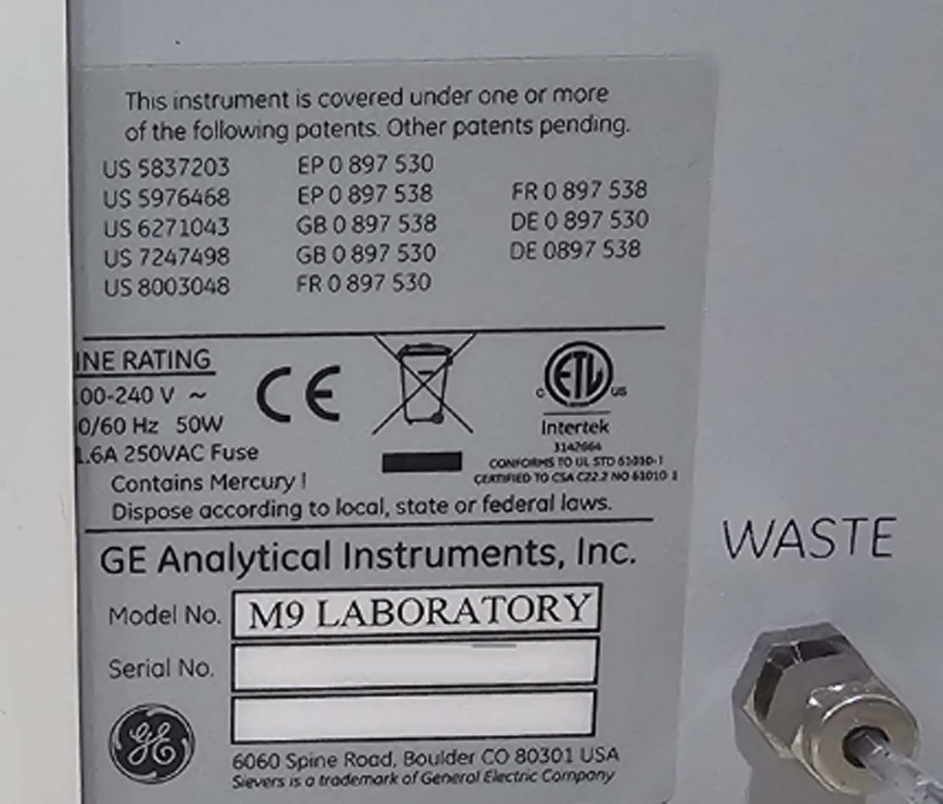 圖為 已使用的 GE ANALYTICAL INSTRUMENTS Sievers M9 待售