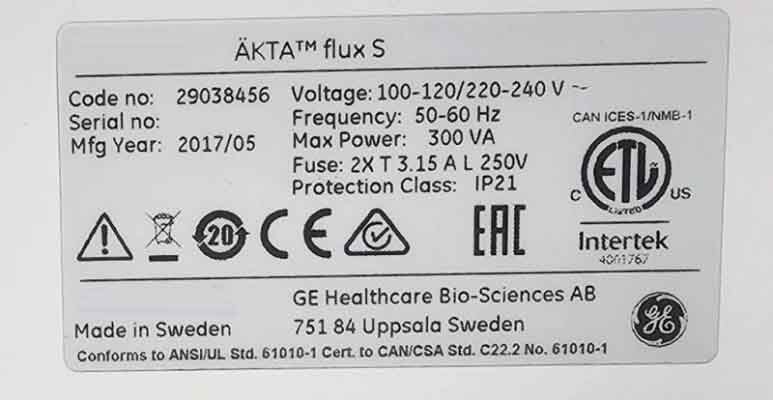 图为 已使用的 GE HEALTHCARE LIFE SCIENCES / AMERSHAM AKTA flux S 待售