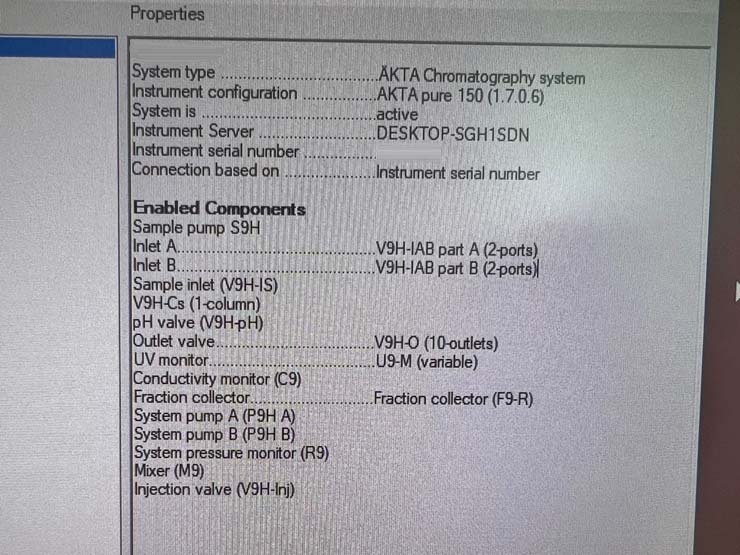 Photo Used GE HEALTHCARE LIFE SCIENCES / AMERSHAM AKTA Pure For Sale