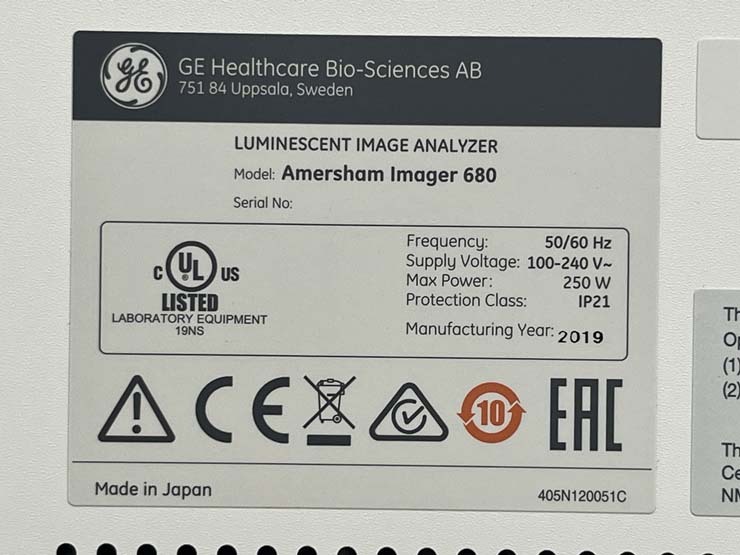 フォト（写真） 使用される GE HEALTHCARE LIFE SCIENCES / AMERSHAM  Imager 680 販売のために