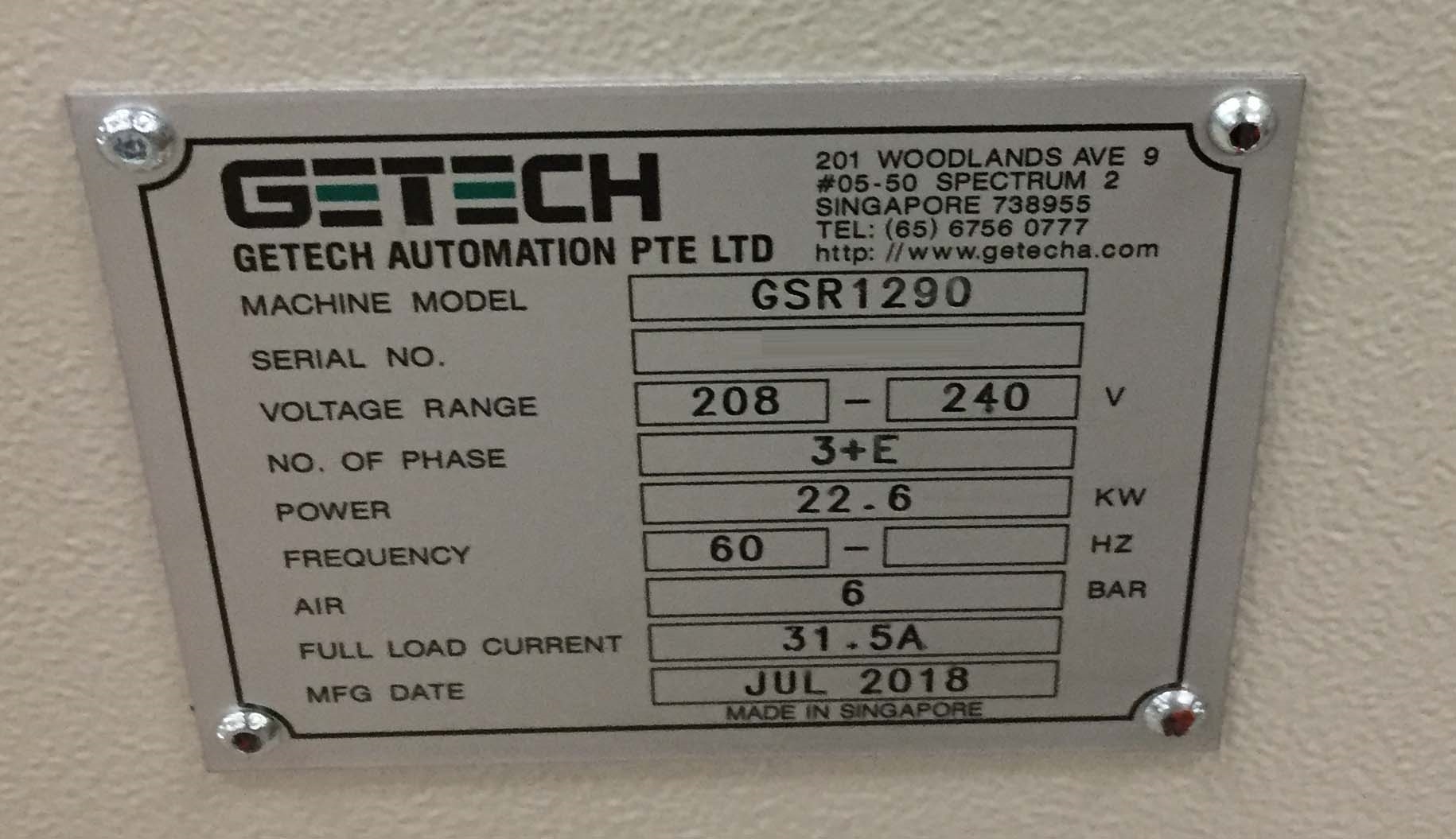 Photo Used GETECH GSR 1290 For Sale