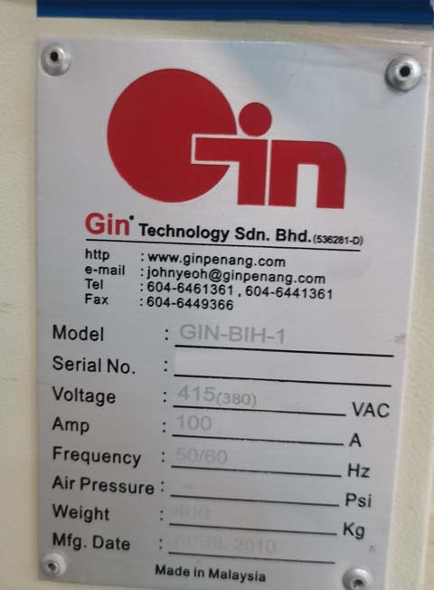 圖為 已使用的 GIN TECHNOLOGY GIN-BIH-1 待售