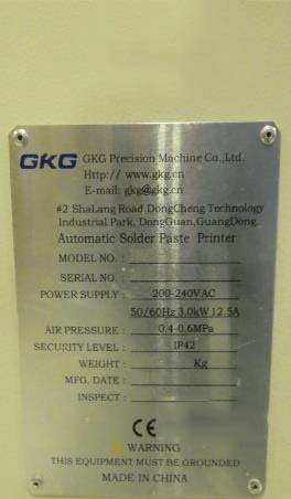 Photo Used GKG PMAX-6 For Sale