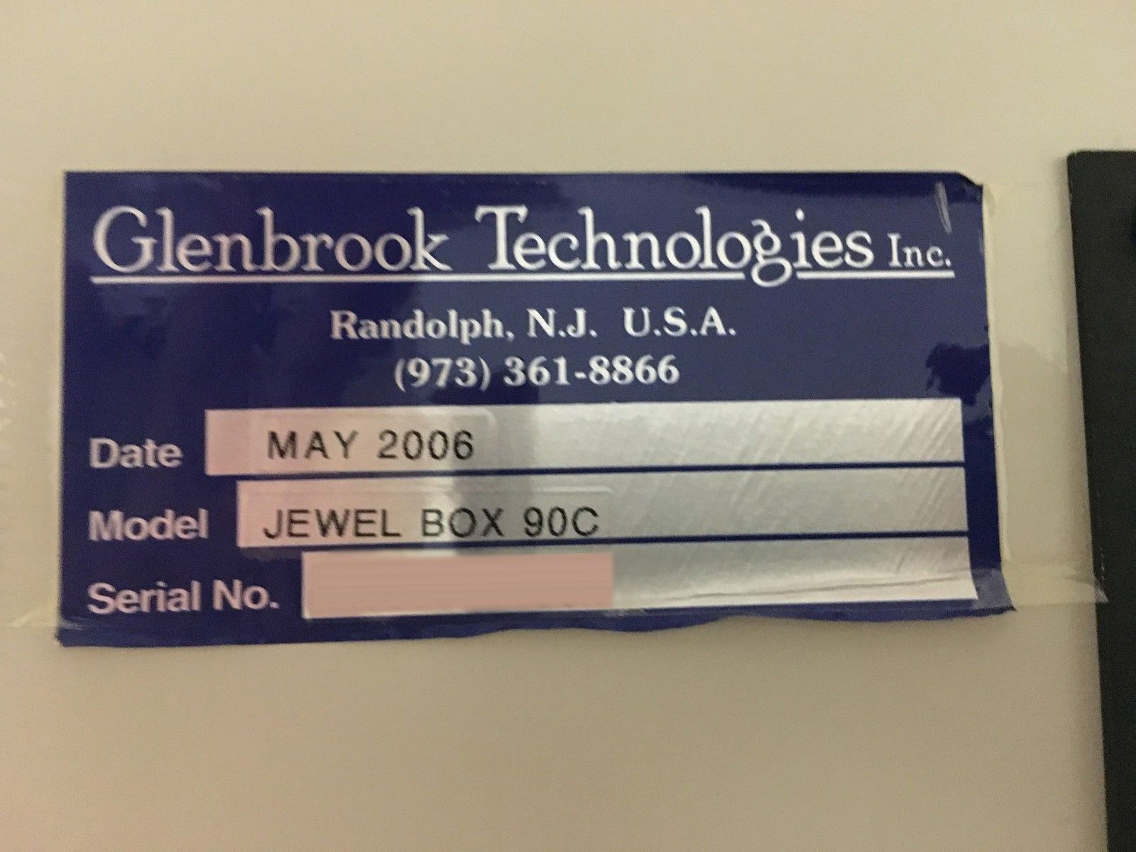 Photo Used GLENBROOK TECHNOLOGIES Jewel Box 90C For Sale