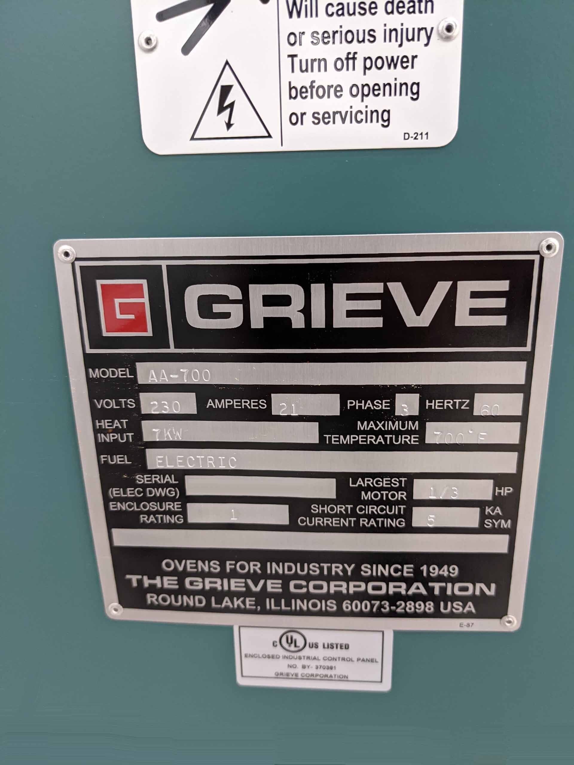 Photo Used GRIEVE AA-700 For Sale
