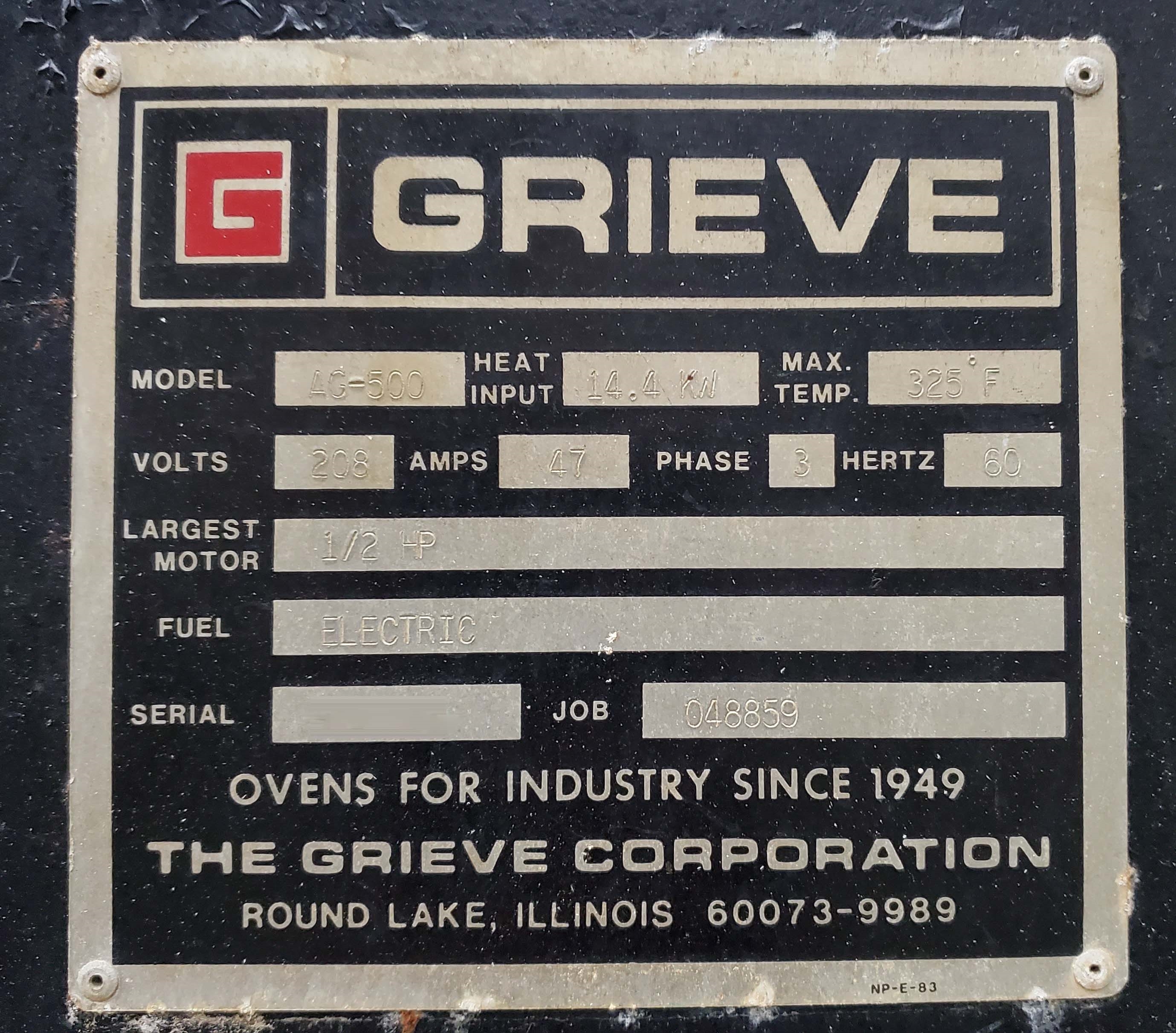 Photo Used GRIEVE AG-500 For Sale
