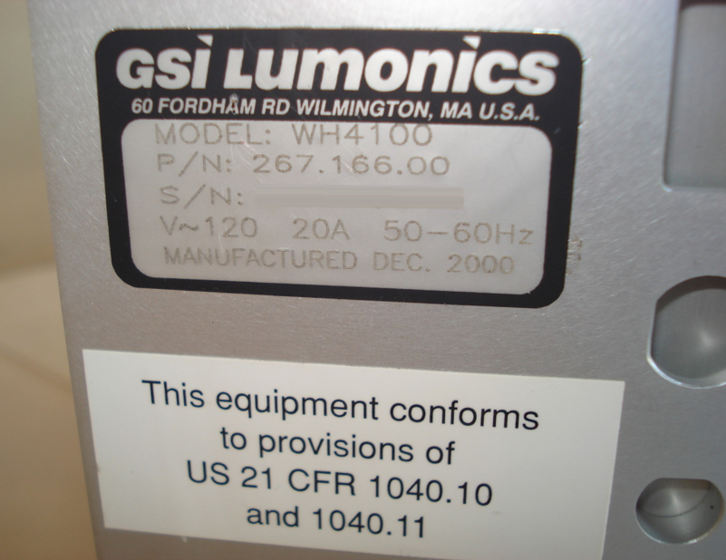 圖為 已使用的 GSI LUMONICS WH 4100 待售