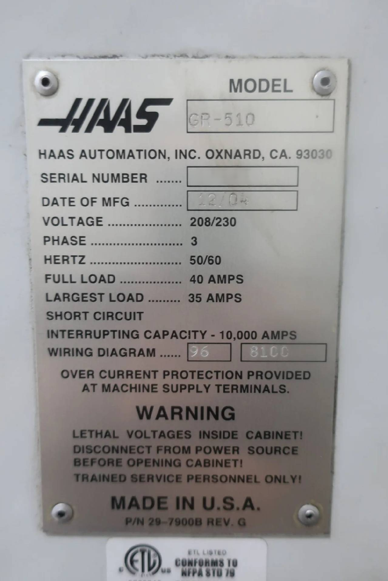 Foto Verwendet HAAS GR-510 Zum Verkauf
