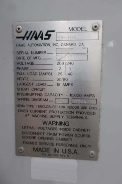 Photo Used HAAS SR-100 For Sale