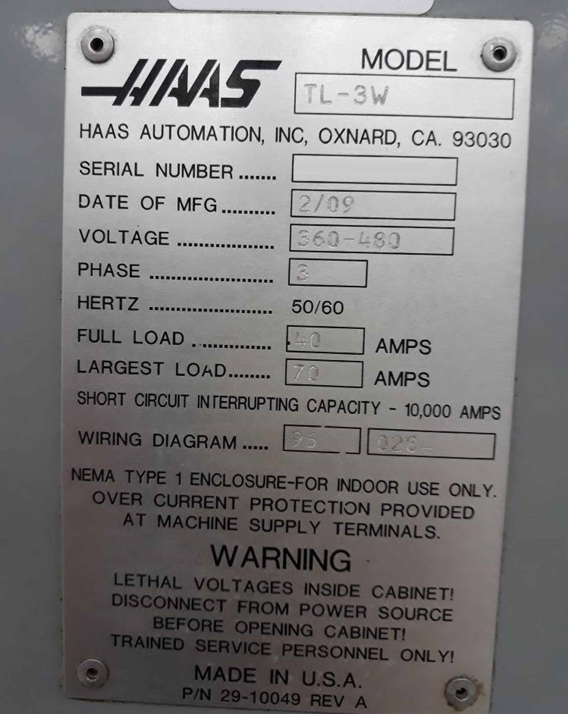 圖為 已使用的 HAAS TL-3W 待售