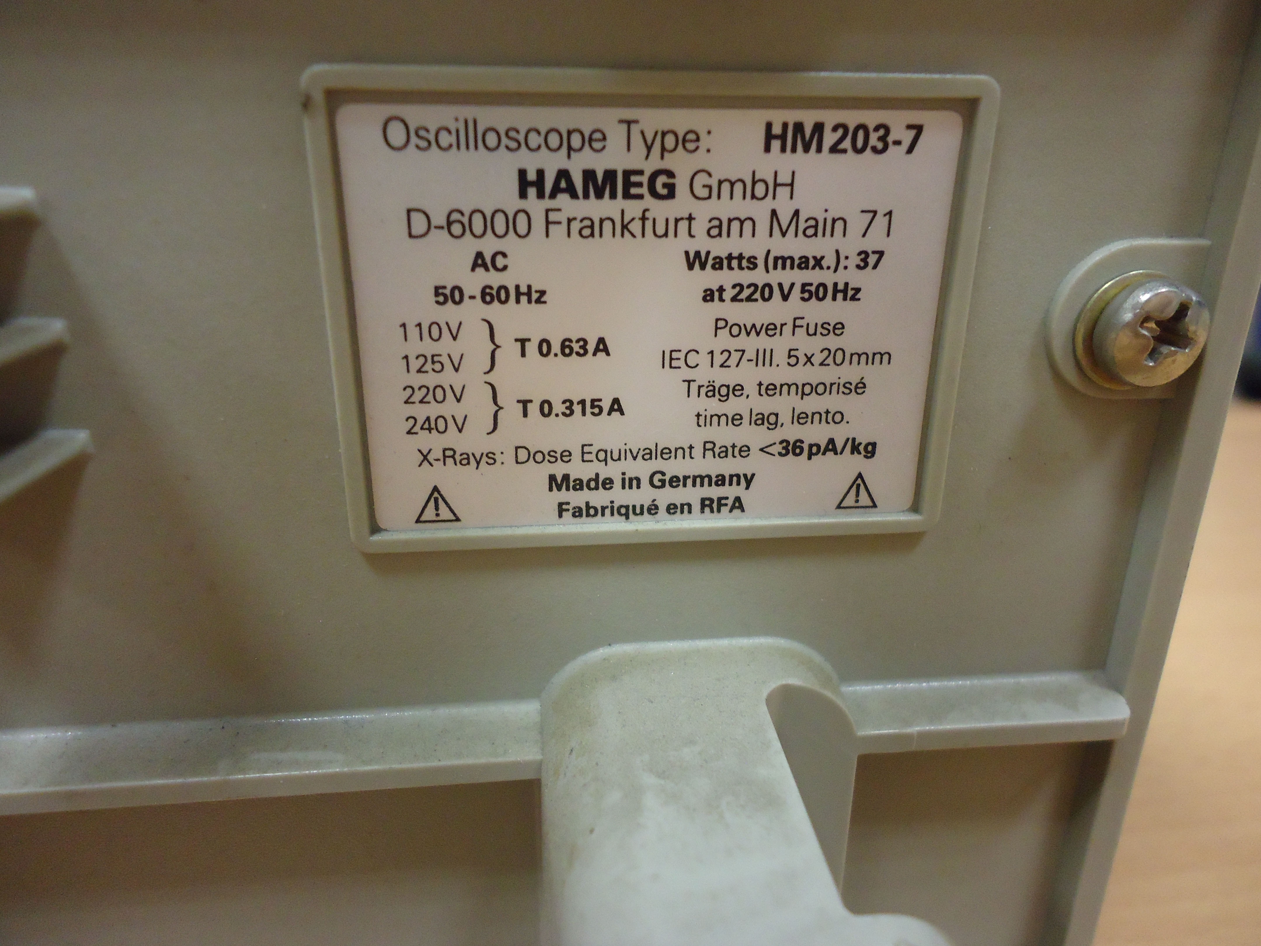 图为 已使用的 HAMEG HM 203-7 待售