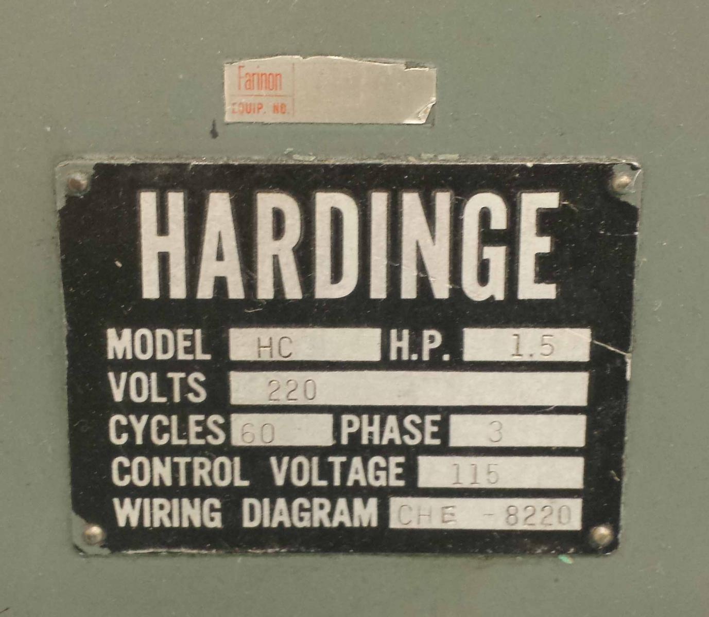 Photo Used HARDINGE HC For Sale