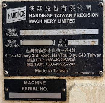 Foto Verwendet HARDINGE VMC 600II Zum Verkauf
