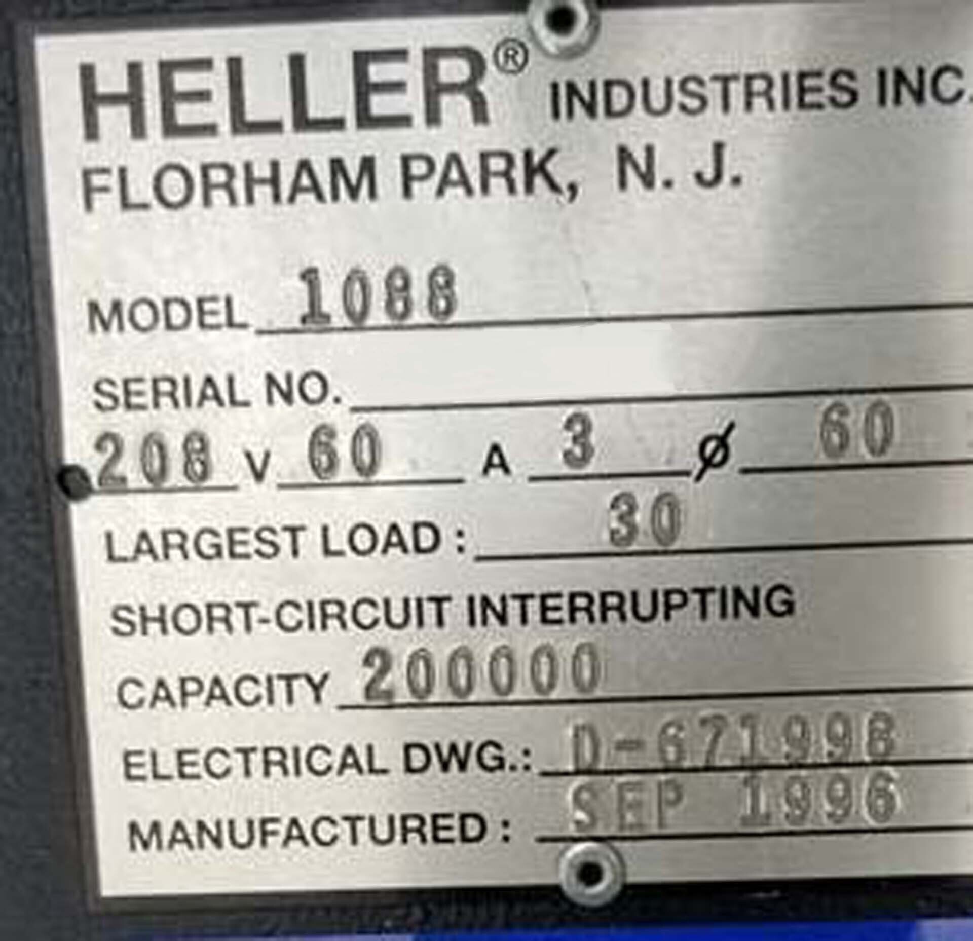 Photo Used HELLER 1088 For Sale