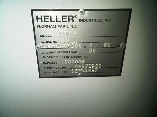 Photo Used HELLER 1500 W For Sale