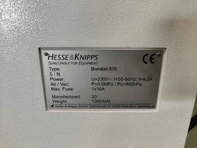 圖為 已使用的 HESSE & KNIPPS Bondjet 820 待售