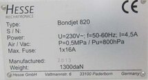 圖為 已使用的 HESSE & KNIPPS Bondjet 820 待售