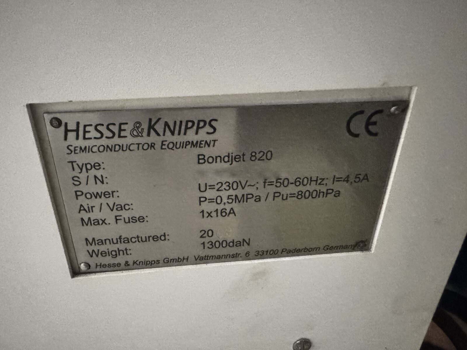 图为 已使用的 HESSE & KNIPPS Bondjet 820 待售