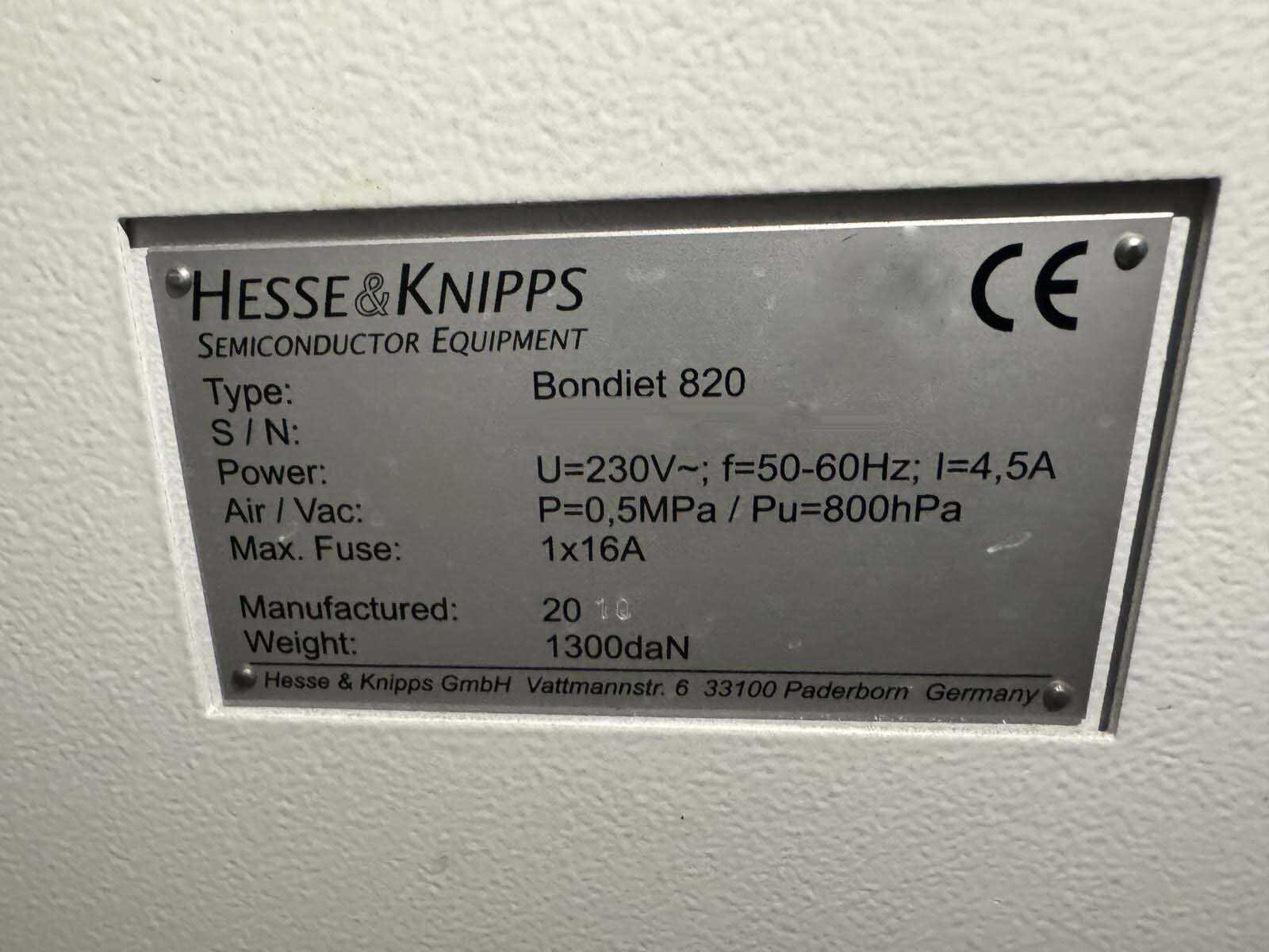 圖為 已使用的 HESSE & KNIPPS Bondjet 820 待售
