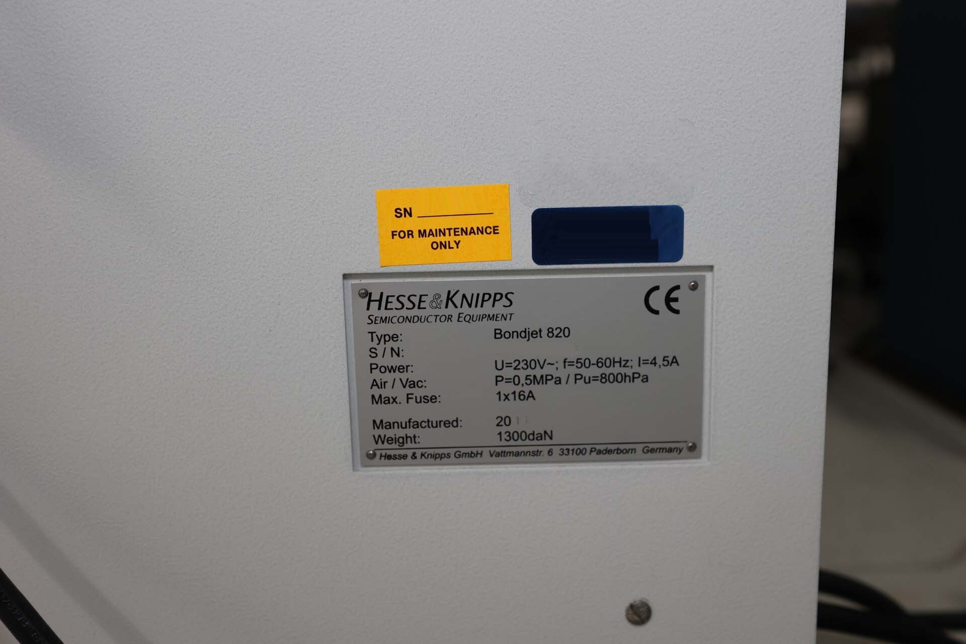 圖為 已使用的 HESSE & KNIPPS Bondjet 820 待售