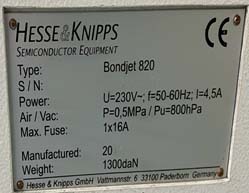 图为 已使用的 HESSE & KNIPPS Bondjet 820 待售