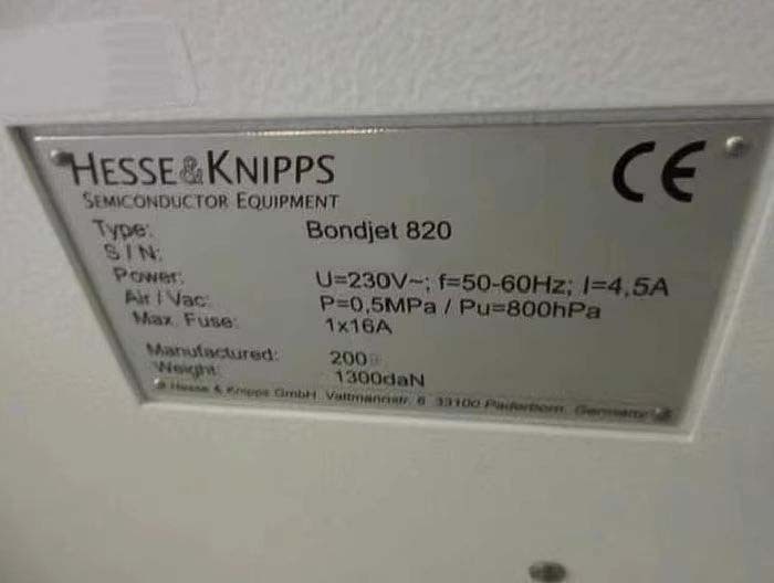 圖為 已使用的 HESSE & KNIPPS Bondjet 820 待售