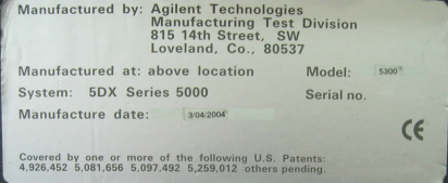 AGILENT / HP / HEWLETT-PACKARD / KEYSIGHT 5DX (5300) Series 5000 #9202445